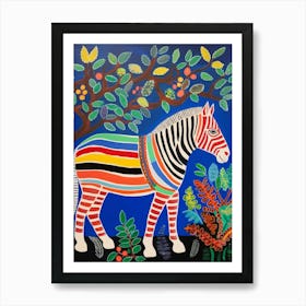 Maximalist Animal Painting Zebra 1 Art Print