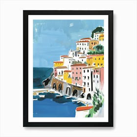 Travel Poster Happy Places Amalfi Coast 7 Art Print