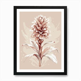 Red Ginger Flower Art Print