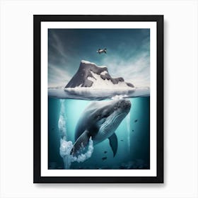 Whales In The Arctic Art Print