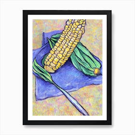 Corn Fauvist vegetable Art Print