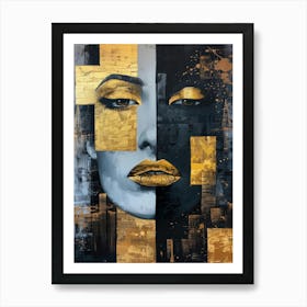 Gold And Black 21 Art Print