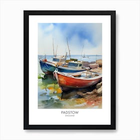 Padstow 1 Watercolour Travel Poster Poster