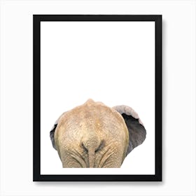 Brown Elephant Back Watercolor Effect Art Print