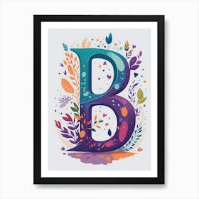 Colorful Letter B Illustration 67 Art Print