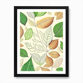 Leaf Pattern Warm Tones 3 Art Print