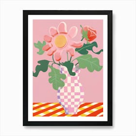 Roses Flower Vase 3 Art Print