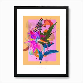Bird Of Paradise 2 Neon Flower Collage Poster Art Print