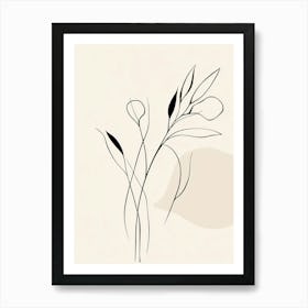 Abstract Line Drawing Of A Flower 1 Art Print