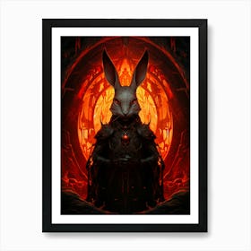 Rabbit In Flames Art Print