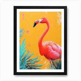 Greater Flamingo Greece Tropical Illustration 8 Art Print
