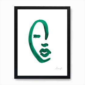 Green Portrait 9 Art Print