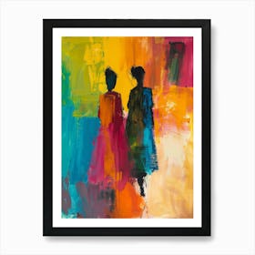 Two Women Walking 4 Art Print