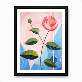 Rose 2 Hilma Af Klint Inspired Pastel Flower Painting Art Print