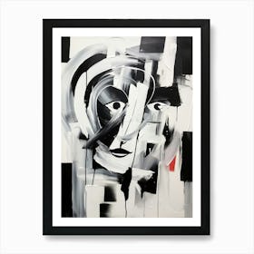 Chromatic Fusion Abstract Black And White 1 Art Print