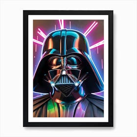 Darth Vader Star Wars Neon Iridescent (34) Art Print