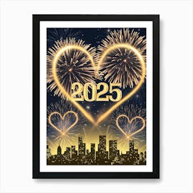 Happy New Year 2025 Art Print