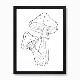 Fineline Toadstools Illustration Art Print