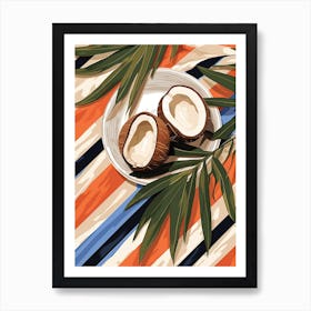 Coconut Fruit Summer Illustration 2 Art Print