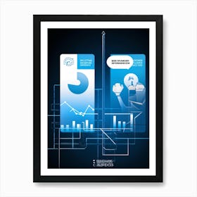 Business Decision Making Process Represented As Minimalistic Icons Split Screens Showing A Thought (6) Art Print