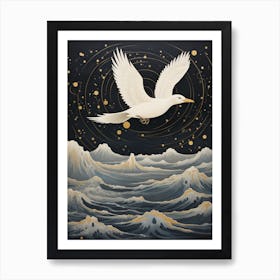 Albatross Gold Detail Painting Art Print