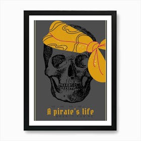 Humoristic Pirate Skull Art Print