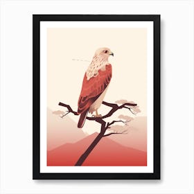 Minimalist Red Tailed Hawk 4 Illustration Art Print