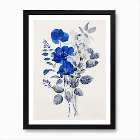 Blue Botanical Veronica Flower 2 Art Print