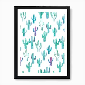Painted Cactus Pattern Art Print