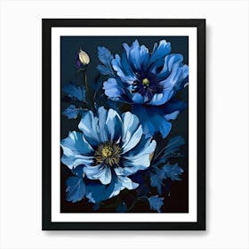 Blue Poppy Painting 1 Art Print