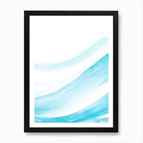 Blue Ocean Wave Watercolor Vertical Composition 130 Art Print