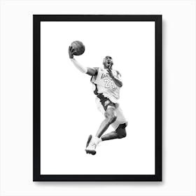 Kobe Bryan Black and White Line Illustration Art Print