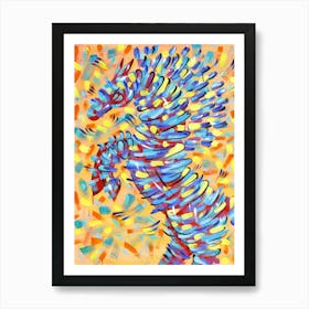 Blue Horse Art Print