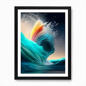 Splash In Sea Water Waterscape Crayon 1 Art Print