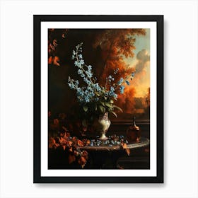 Baroque Floral Still Life Forget Me Nots 2 Art Print