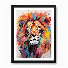 Lion Art Painting Abstract Impresionist Style 4 Art Print