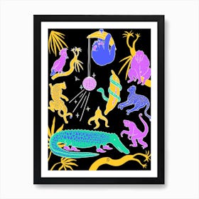 Jungle Boogie Animal Disco Art Print