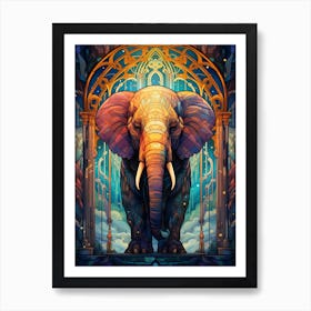 Elephant In A Temple Art Print
