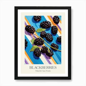 Marche Aux Fruits Blackberries Fruit Summer Illustration 4 Art Print