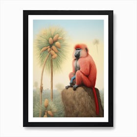 Baboon 2 Tropical Animal Portrait Art Print