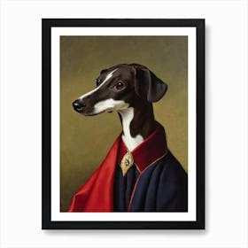 Italian Greyhound 2 Renaissance Portrait Oil Painting Art Print