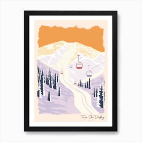 Poster Of Taos Ski Valley   New Mexico, Usa, Ski Resort Pastel Colours Illustration 0 Art Print