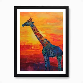 Textured Brushstroke Giraffe 4 Art Print