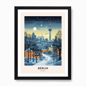 Winter Night  Travel Poster Berlin Germany 2 Art Print