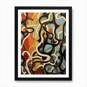 Fluid Looping Abstract Lines, trending line art, interior design print art Art Print