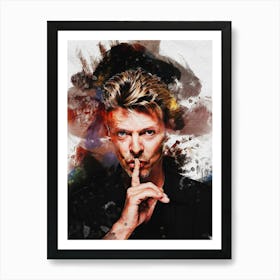 Smudge Portrait Of David Bowie Art Print