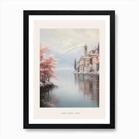 Dreamy Winter Painting Poster Lake Como Italy 3 Art Print