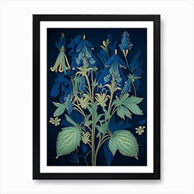 Blue Cohosh Herb Vintage Botanical Art Print