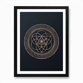 Abstract Geometric Gold Glyph on Dark Teal n.0271 Art Print