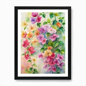 6 Bougainvillea Vines In Multiple Colors Art Print